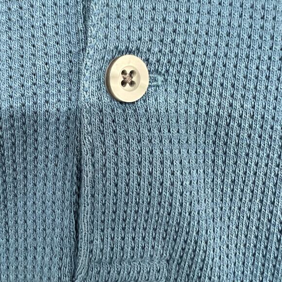 J Crew Polo Shirt Womens Sze S Blue Textured Knit Short Sleeve Classic Collared - Picture 6 of 8